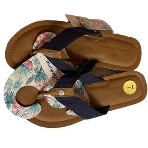 Tommy Bahama Navy Blue flip flops size 9 Padded Thong Sandals NWT